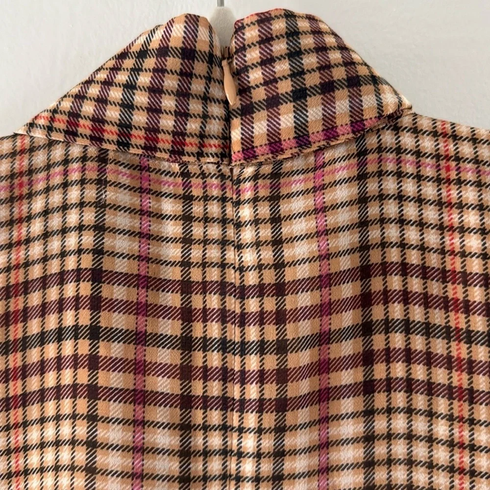Ann Taylor Plaid Side Tie Mock Neck Shell - Picture 5 of 5